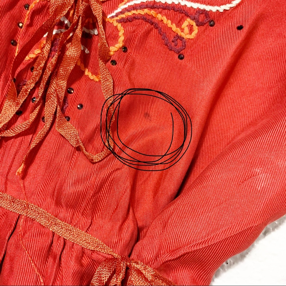 Robert Rodriguez Midi Red Embroidered Dress - Picture 6 of 8